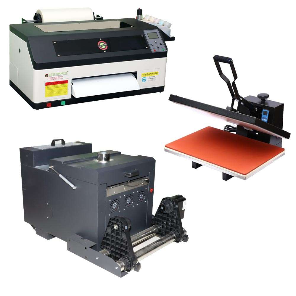 DTF PRINTER XP600 WITH POWDER SHAKER AND HEAT PRESS